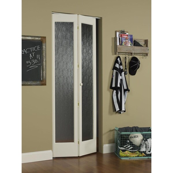 Parche 24 x 80 in. Full Glass Aspen Bifold Door, Unfinished Pine PA3596863 - main